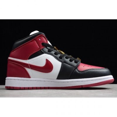 Nike Air Jordan 1 Mid Siyah / Kırmızı Basketbol Ayakkabısı Türkiye - A6F9C6UP